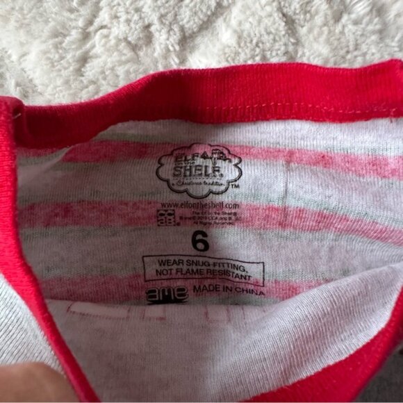 Elf on The Shelf | #Believe Green & Red 2-Piece Striped Pajama Set | Size 6 - Picture 7 of 14